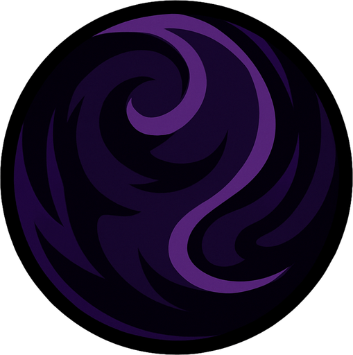 Dark ball.
In-Game asset.  2d.  High contrast.  No shadows