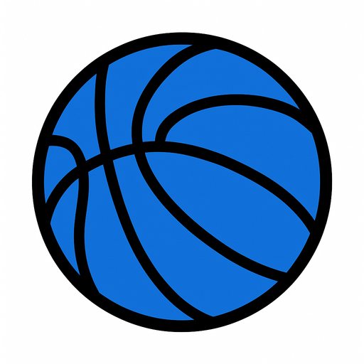 A blue Basketball.
In-Game asset.  2d.  High contrast.  No shadows