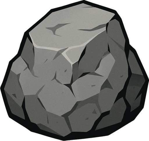 Taş tasarla grey.
In-Game asset.  2d.  High contrast.  No shadows