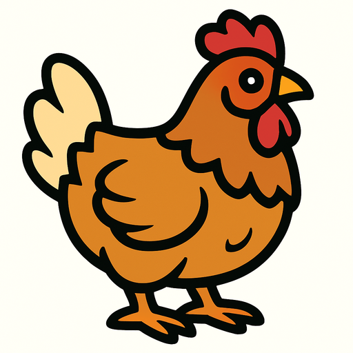 Chicken.
In-Game asset.  2d.  High contrast.  No shadows