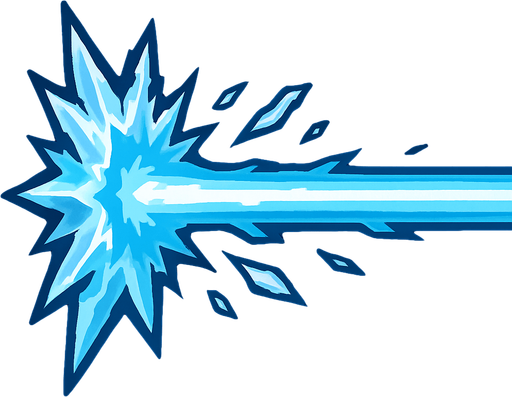 Just laser, but ice.
In-Game asset.  2d.  High contrast.  No shadows