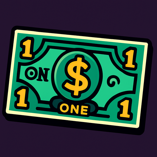 1 dolar.
In-Game asset.  2d.  High contrast.  No shadows