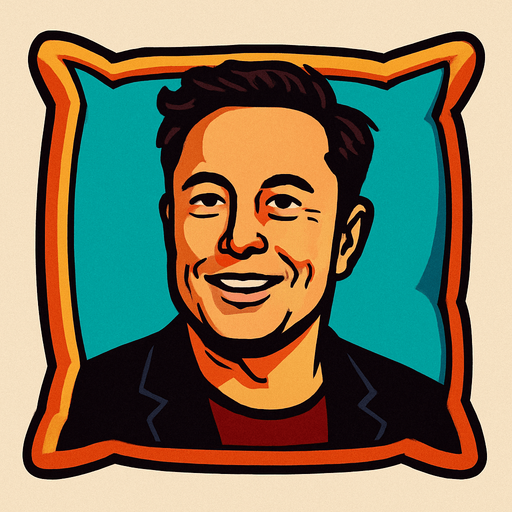 elon musk resmi olan yastık.
In-Game asset.  2d.  High contrast.  No shadows