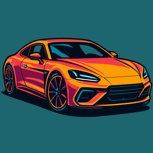 Car image but its head should be on right side not left. Make a fancy car.
In-Game asset.  2d.  High contrast.  No shadows