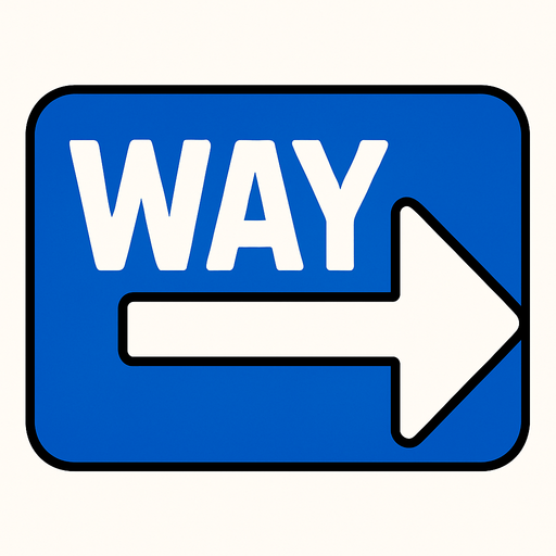 WAY.
In-Game asset.  2d.  High contrast.  No shadows