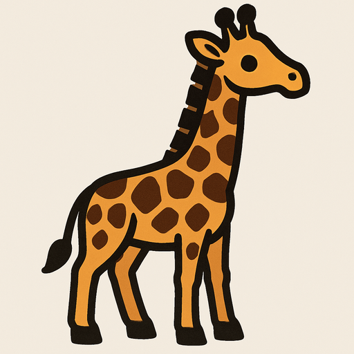 A giraffe.
In-Game asset.  2d.  High contrast.  No shadows