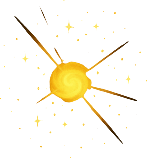 A magical yellow light glowing softly, with radiant beams and sparkling particles floating around. The light has a warm, enchanting aura that illuminates its surroundings with a golden hue. The atmosphere feels mystical and inviting, perfect for fantasy scenes or magical effects..
In-Game asset.  2d.  High contrast.  No shadows