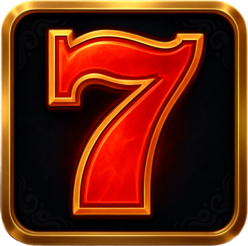 Crea un asset visual completo para el símbolo 'C' de Megaways: el Número 7 de la Suerte, directamente sobre su panel de fondo.

Diseño General:

Forma: Un panel cuadrado o ligeramente redondeado.

Fondo del Panel: Terciopelo oscuro (negro o azul noche) o un metal pulido muy oscuro.

Borde: Un borde elegante dorado o plateado alrededor del panel.

Detalles del Fondo: Puede tener un patrón sutil de filigrana de casino en las esquinas del panel.

Símbolo Central (el '7'):

El dígito '7' estilizado, grande y centrado sobre el fondo del panel.

Color del '7': Dorado brillante o rojo vibrante, con un aura sutil o un ligero efecto de fuego/energía.

Tipografía: Audaz y elegante..
In-Game asset.  2d.  High contrast.  No shadows