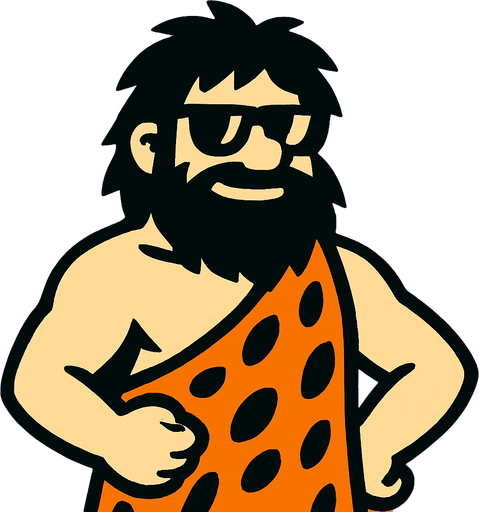caveman cool no club.
In-Game asset.  2d.  High contrast.  No shadows