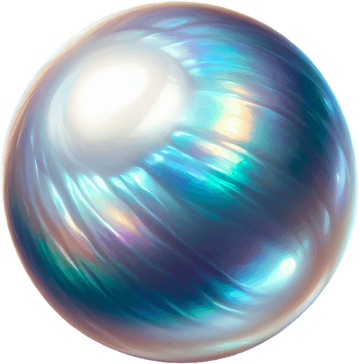 A pearl.
Single Game Texture.  In-Game asset.  2d.  Blank background.  High contrast.  No shadows