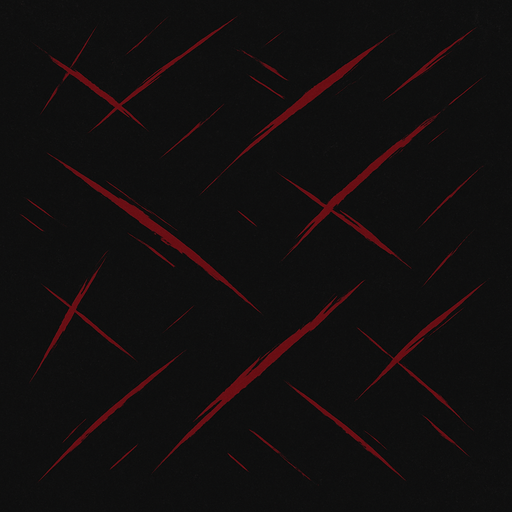 Düz arkaplan ama rengi koyu siyah ve açık kırmızı çizikler sıyrıklar olsun.
In-Game asset.  2d.  High contrast.  No shadows