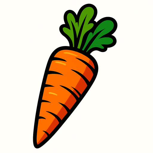 havuç.
In-Game asset.  2d.  High contrast.  No shadows