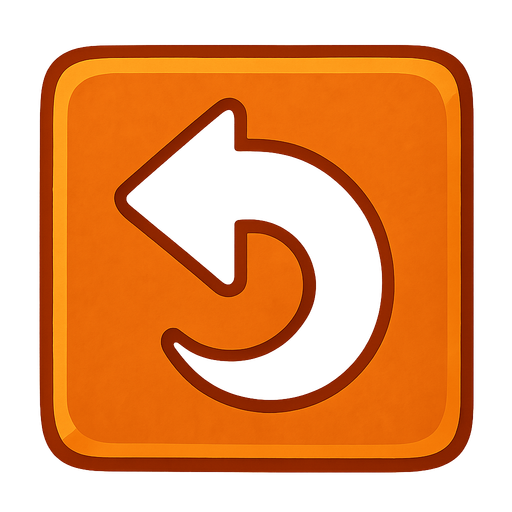 rotateLeftButton is a square button with an arrow towards the left side..
In-Game asset.  2d.  High contrast.  No shadows