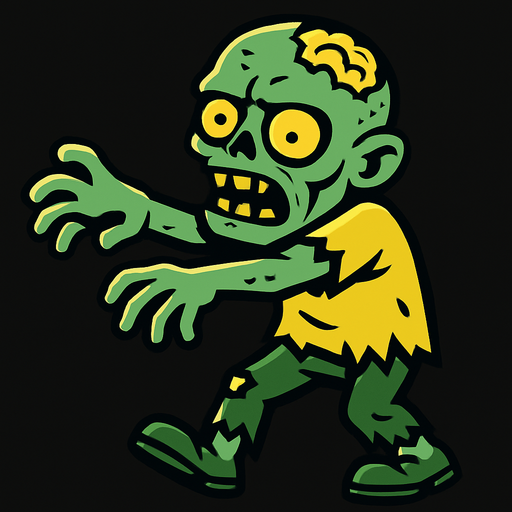 Zombi.
In-Game asset.  2d.  High contrast.  No shadows