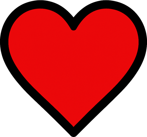 kalbi kırmızı yap.
In-Game asset.  2d.  High contrast.  No shadows. bu kalbi  kırmızı yap