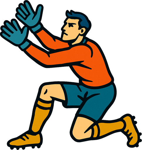 GOALKEEPER.
In-Game asset.  2d.  High contrast.  No shadows NO BALL