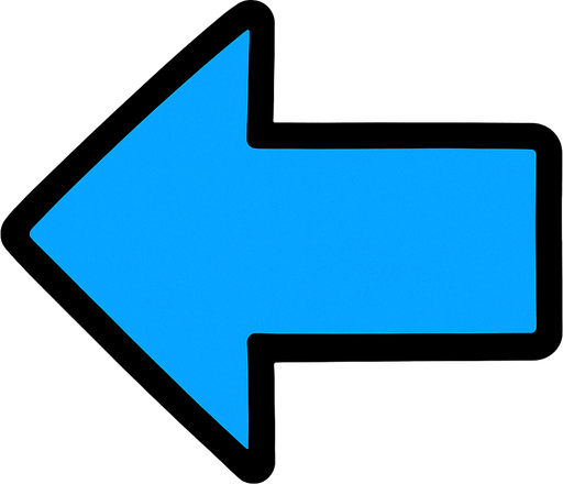 Flecha azul apuntando a la izquierda.
In-Game asset.  2d.  High contrast.  No shadows
