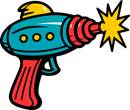 Comic style alien laser gun weapon
In-Game asset.  2d.  High contrast.  No shadows