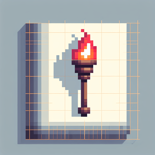 A wall torch. No fire. Pixel art..
Single Game Texture.  In-Game asset.  2d.  Blank background.  High contrast.  No shadows