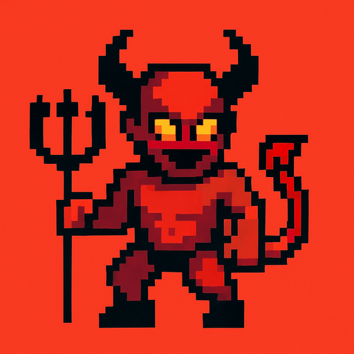a hell player 2d pixel.
In-Game asset.  2d.  High contrast.  No shadows