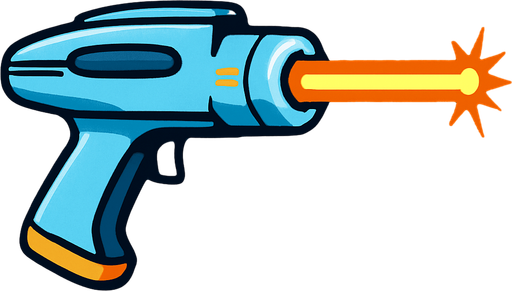 Laser beam fire out barrel of light phaser
In-Game asset.  2d.  High contrast.  No shadows