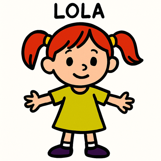 Petite fille nommée lola.
In-Game asset.  2d.  High contrast.  No shadows