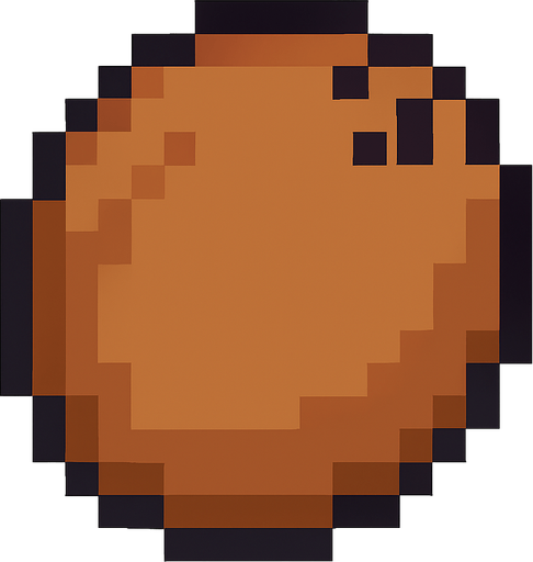 Make me a coconut 2d pixel.
In-Game asset.  2d.  High contrast.  No shadows