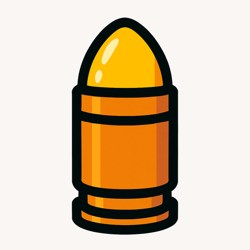 bullet.
In-Game asset.  2d.  High contrast.  No shadows