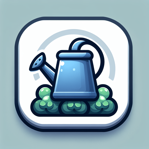 watering can button.
Single Game Texture.  In-Game asset.  2d.  Blank background.  High contrast.  No shadows