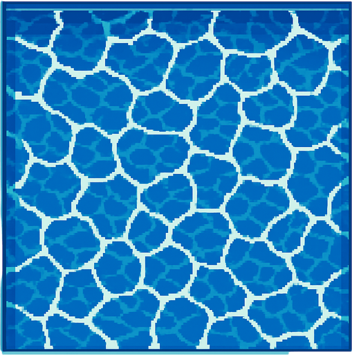 Dame una piscina, solo el afua con estilo 16 bits.
In-Game asset.  2d.  High contrast.  No shadows