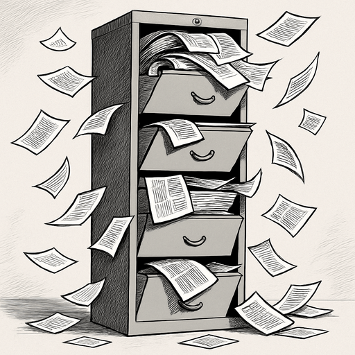 grow the image and have papers fall from the folders