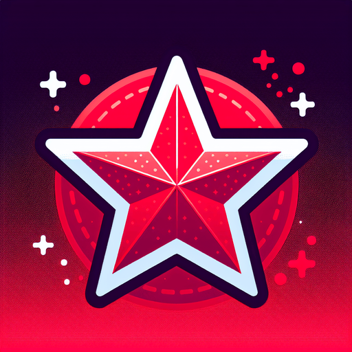 a red star.
Single Game Texture. In-Game asset. 2d. Blank background. High contrast. No shadows.