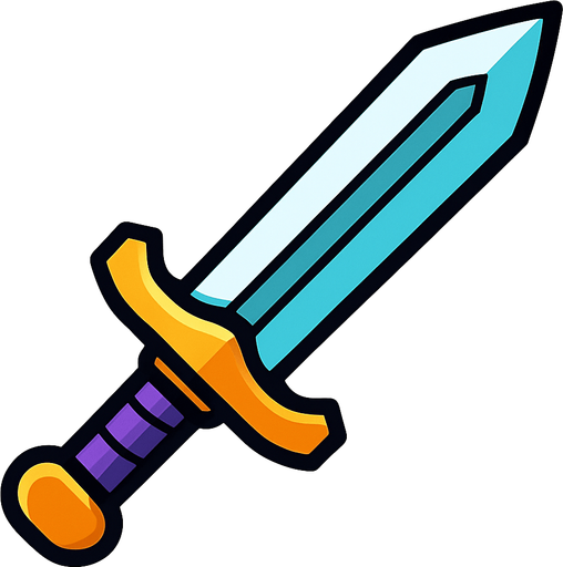 sword.
In-Game asset.  2d.  High contrast.  No shadows