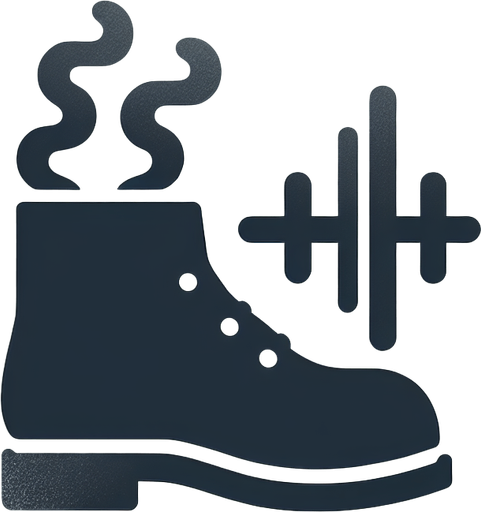 A boot icon dissolving into smoke or shadow at the heel. Sound wave symbol with a line striking through it, indicating silence..
Single Game Texture.  In-Game asset.  2d.  Blank background.  High contrast.  No shadows