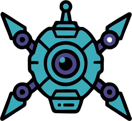 Space drone.
In-Game asset.  2d.  High contrast.  No shadows