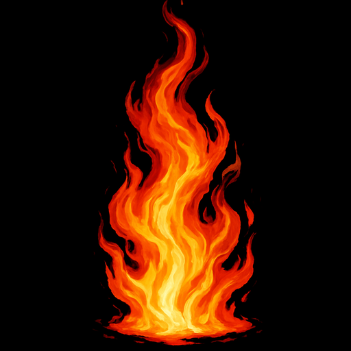Llama fuego, algo realista.
In-Game asset.  2d.  High contrast.  No shadows