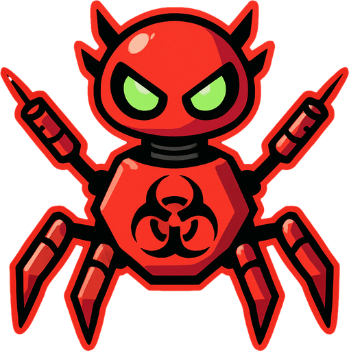 robot virüs.
In-Game asset.  2d.  High contrast.  No shadows