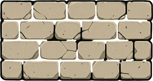 From the bird view, top of the wall.
In-Game asset.  2d.  High contrast.  No shadows