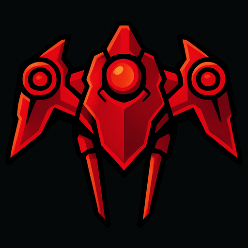 enimy space ship.
In-Game asset.  2d.  High contrast.  No shadows