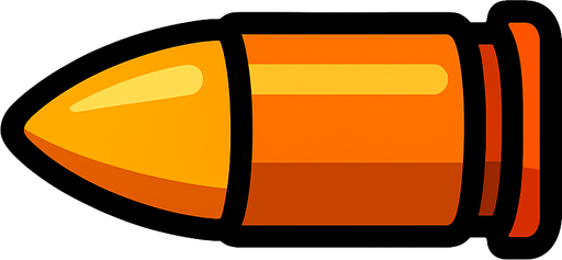 bullet.
In-Game asset.  2d.  High contrast.  No shadows