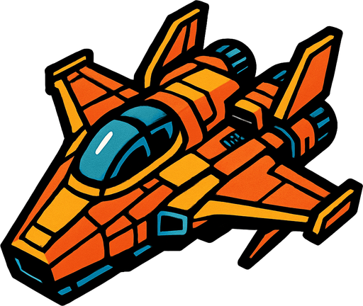 Uzay gemisi.
In-Game asset.  2d.  High contrast.  No shadows