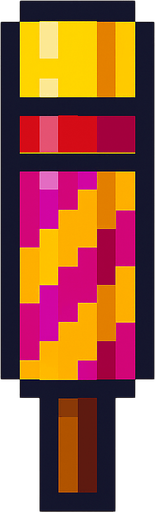 Confetti stick, 2d pixel art vertical. no papers only stick.
In-Game asset.  2d.  High contrast.  No shadows
