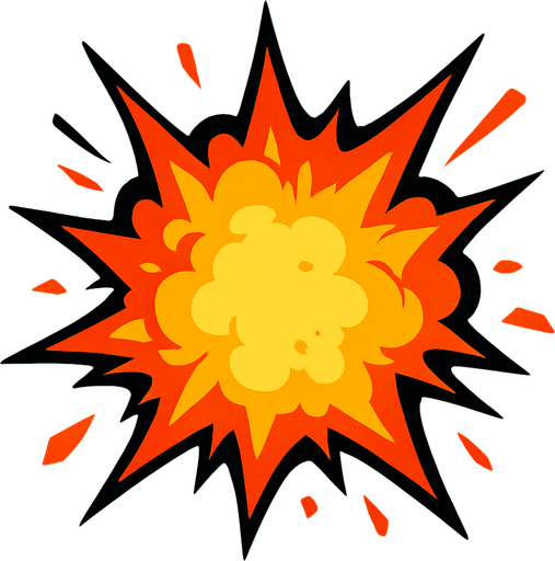 a explosion.
In-Game asset.  2d.  High contrast.  No shadows