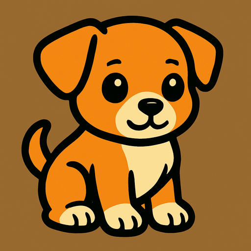 Chiot (animal).
In-Game asset.  2d.  High contrast.  No shadows