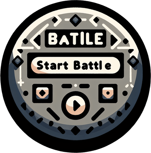 A start Battle button Single Game Texture. In-Game asset. 2d. Blank background. High contrast. No shadows.