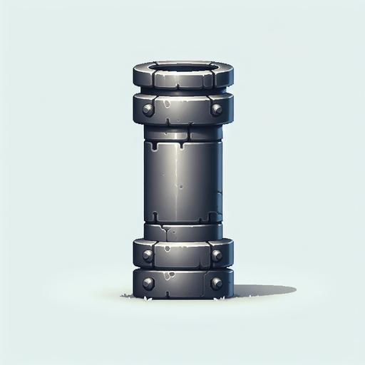 Single standing straight Flap pipes.
Single Game Texture. In-Game asset. 2d. Blank background. High contrast. No shadows.