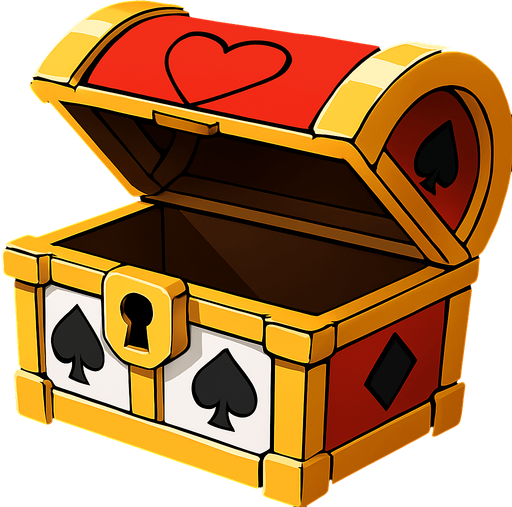 This chest with the top open and nothing inside.