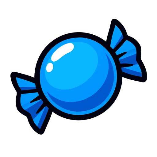 Mavi şeker.
In-Game asset.  2d.  High contrast.  No shadows
