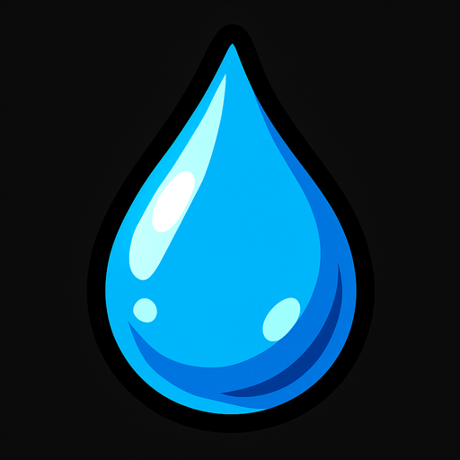 Regn drope.
In-Game asset.  2d.  High contrast.  No shadows