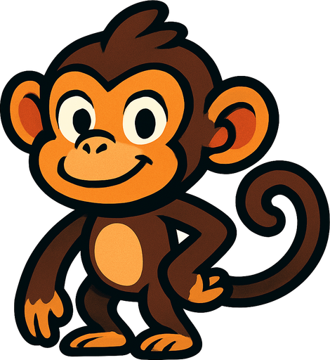 Monkey.
In-Game asset.  2d.  High contrast.  No shadows
